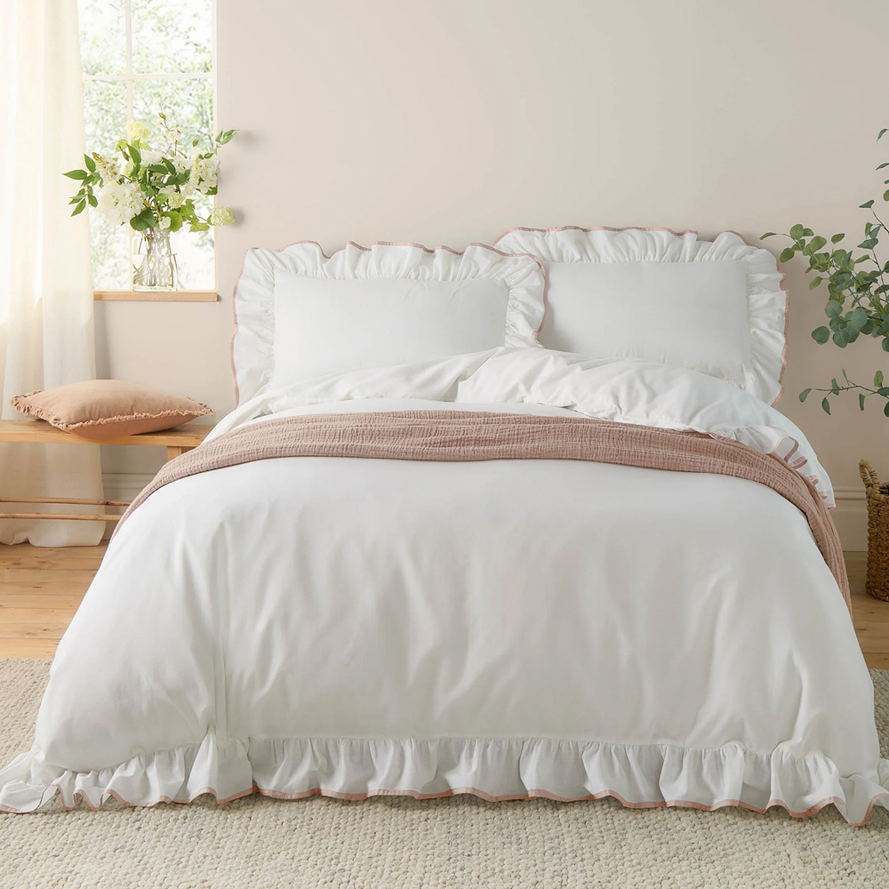 Wylder Blousey Pink Ruffle Duvet Cover Set